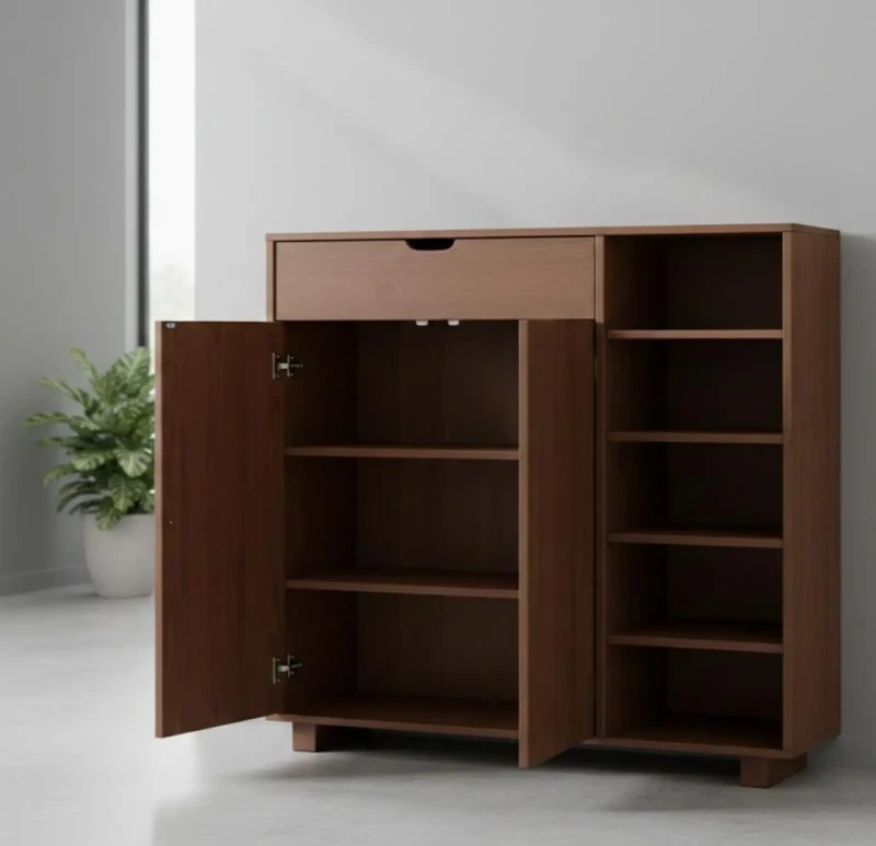 Modern Shoe Cabinet With External Shelves