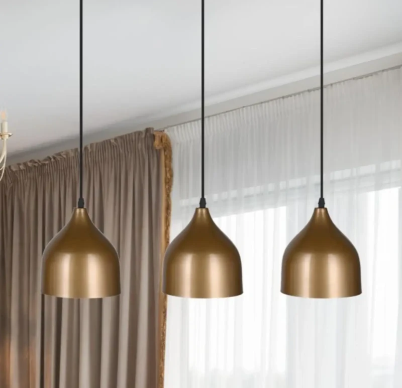 Triple Ceiling Lamp | Golden