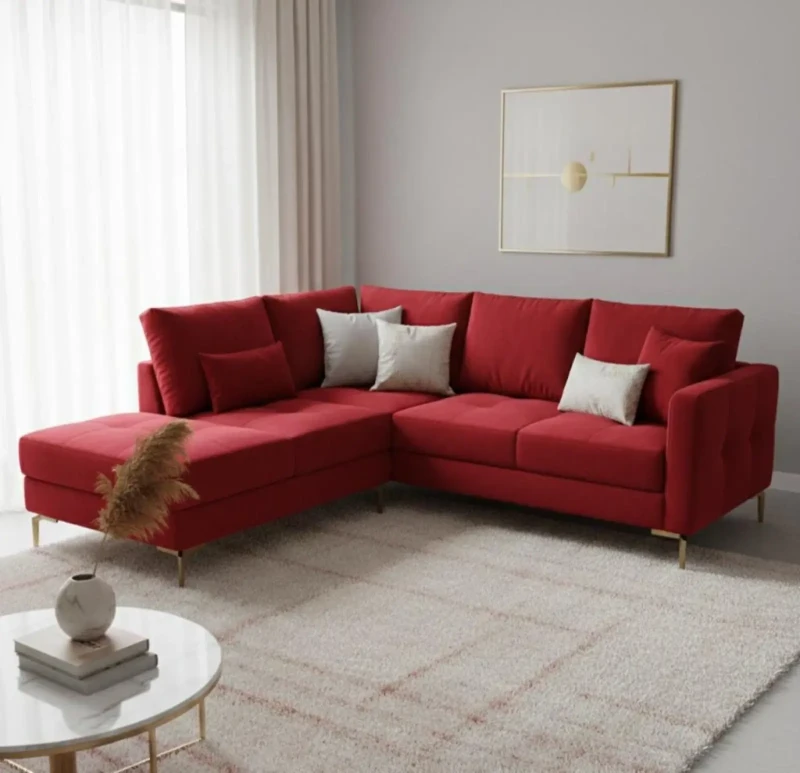 Modern Corner L Shape | Red