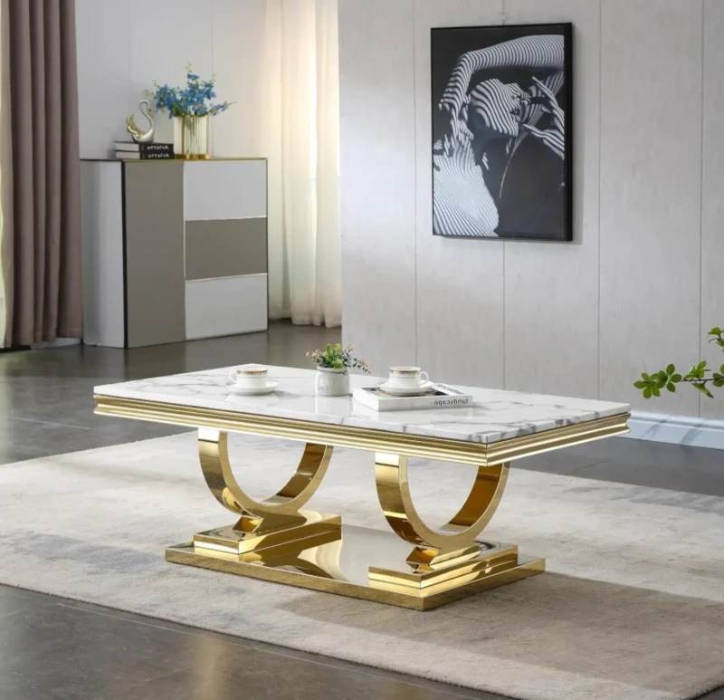 Rectangular Stainless Living Room Table - yob0046