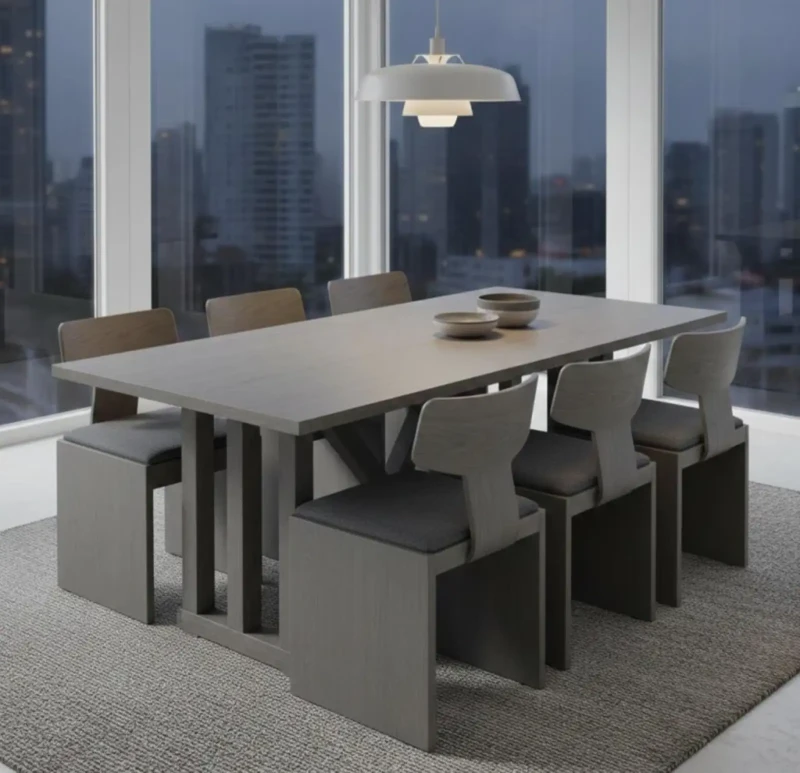 Modern dining table made of beech wood