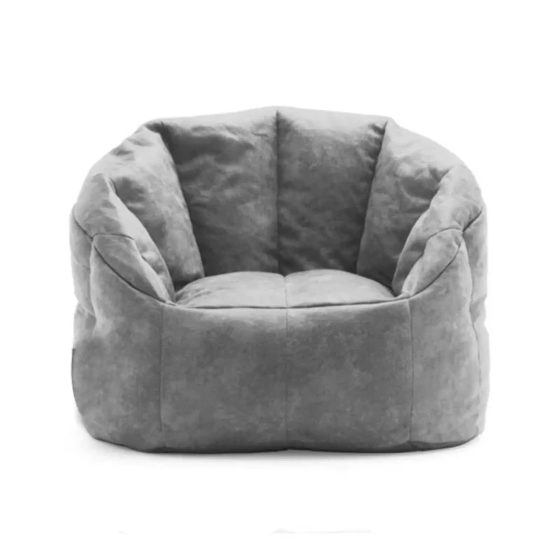 Ribbed Gray Bean Bag