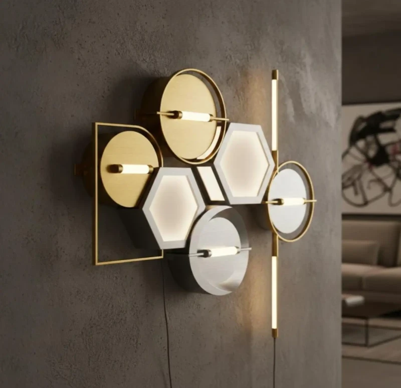 6 Metal Wall Lamp Set