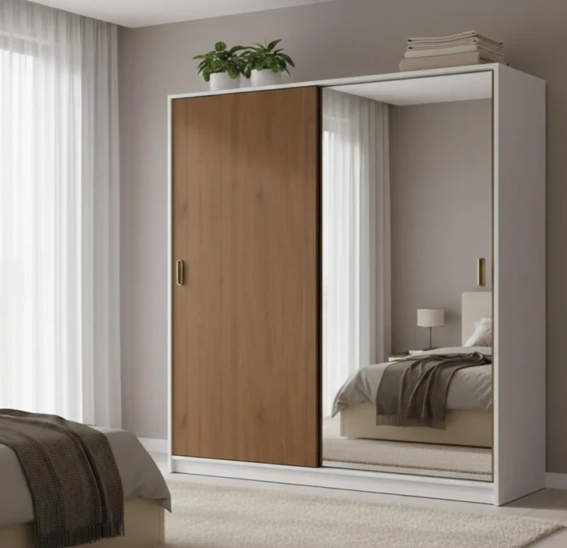 Modern Sliding Wardrobe with Mirror
