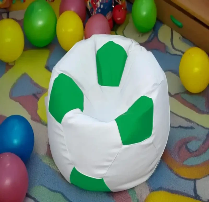 Large Leather Football Bean Bag | Green