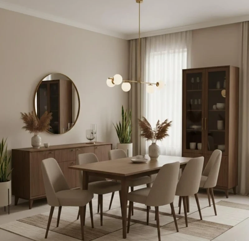Modern dining room set of 9 pieces