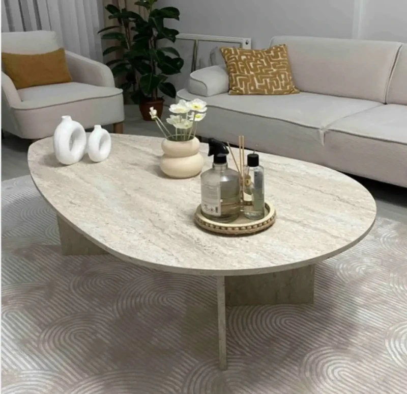 Modern Wood Table With Marble Coating