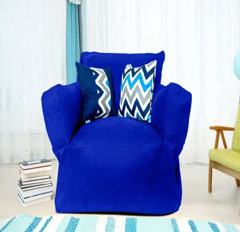 Bean Bag Chair Linen | Blue