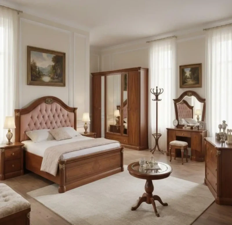 New Classic Wooden and Kashmir Bedroom | Table and Hanger as Gift