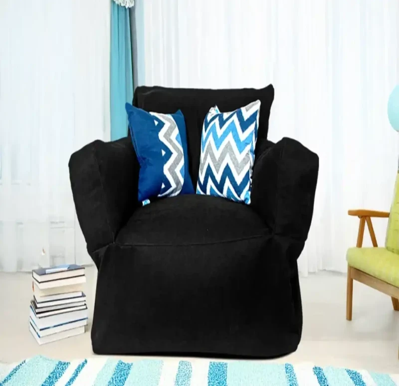 Bean Bag Chair Linen | Black