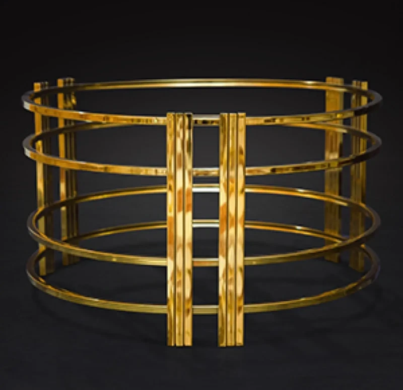 Medium circular stainless steel table - with a circular surface