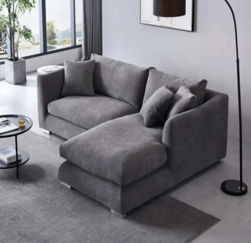 Modern Sofa Letter L Gray