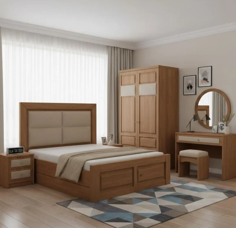 Wooden Youth Room With Upholstery Back