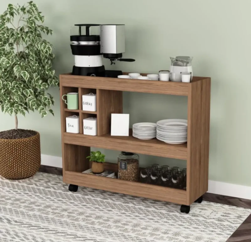 Coffee Corner With Wheels | Wooden