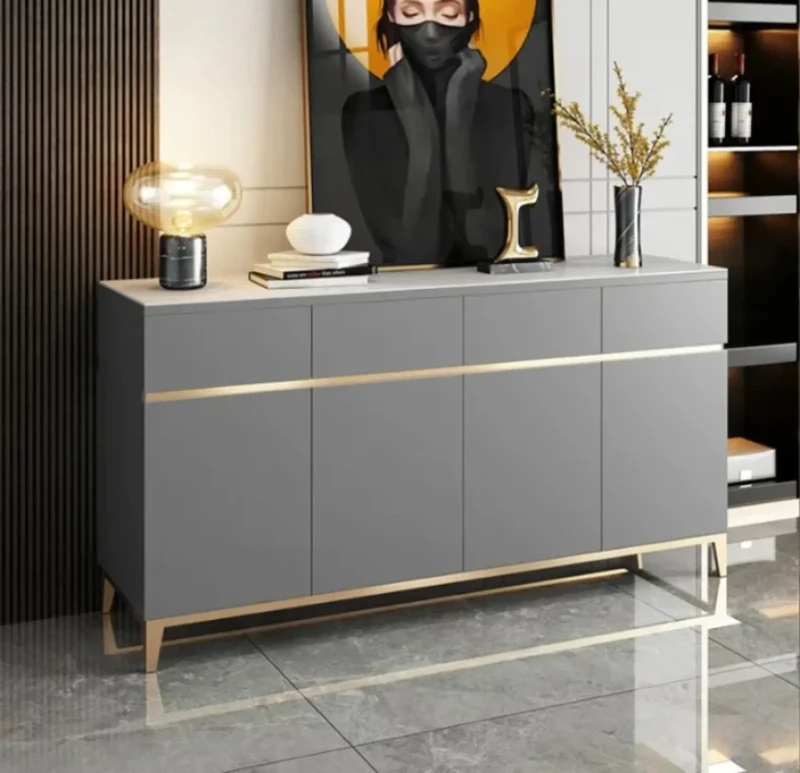 Modern Buffet With Marble Top | White And Grey