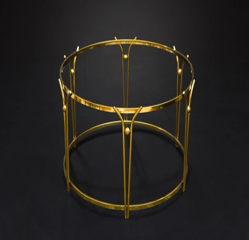 Round Gold Stainless Steel Table