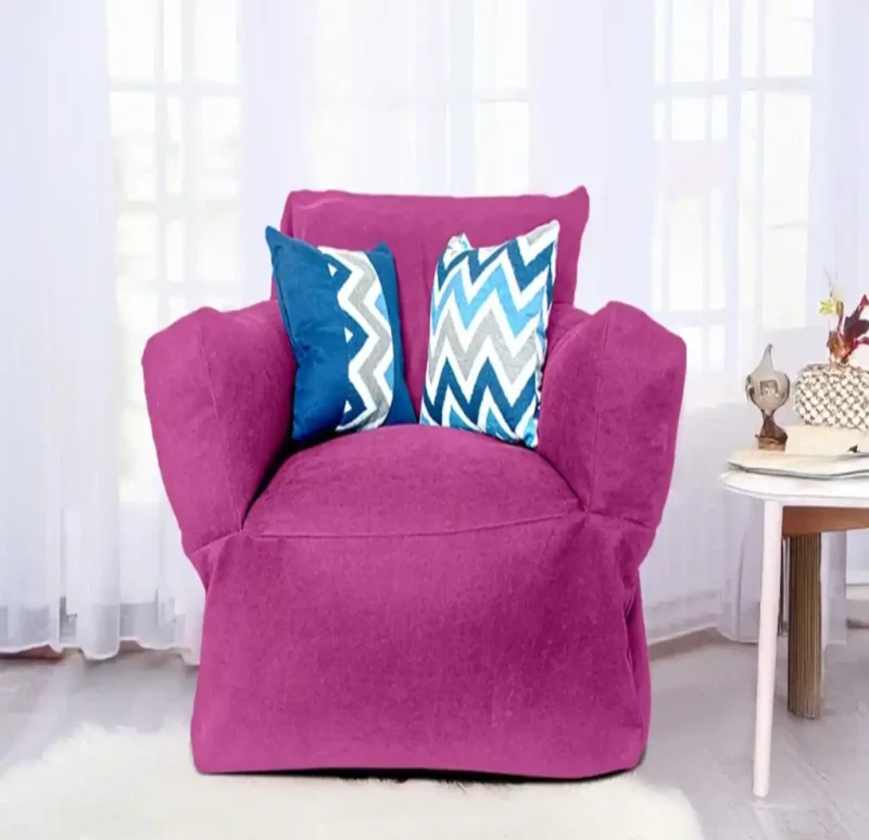 Bean Bag Chair Linen | Magenta