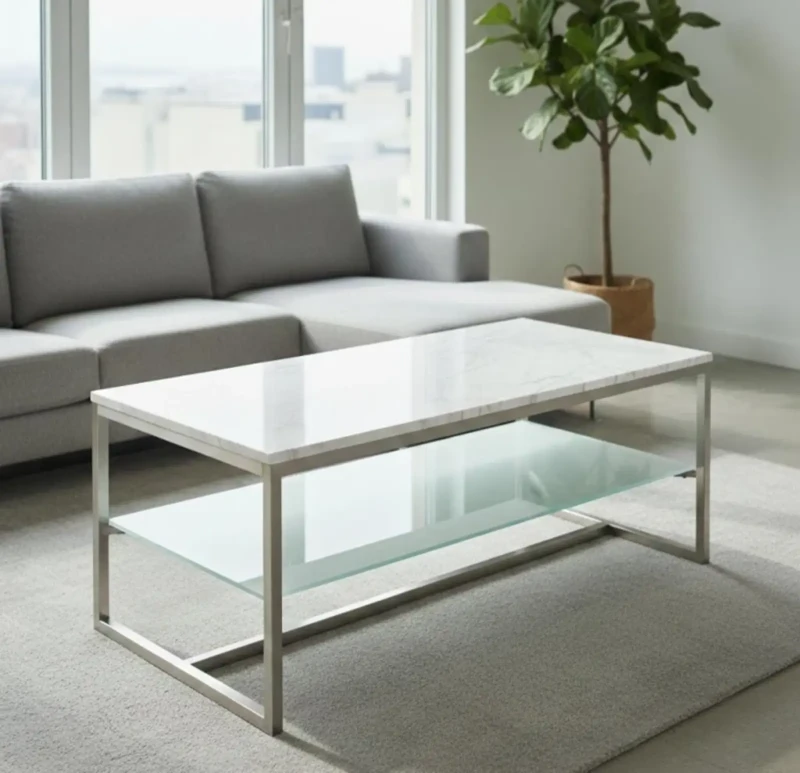 Modern Table With Stainless Legs