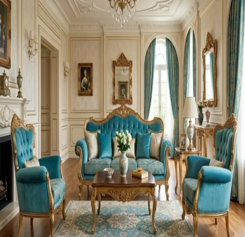 Classic Turquoise salon | 4 Pieces