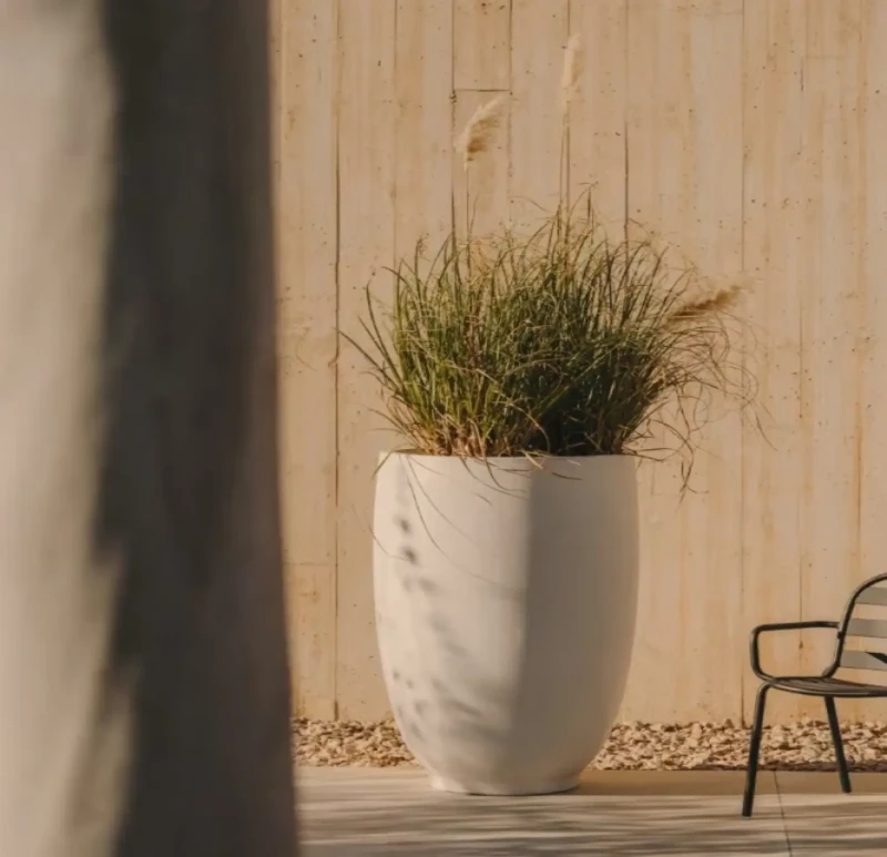White Pottery Plant Pot 75 H cm.