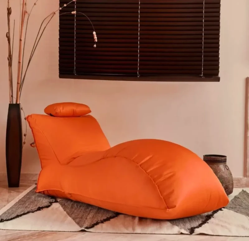 Waterproof Chaise Longue Bean Bag | Orange