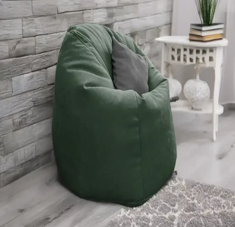 Dark Green Linen Comfy Bean Bag | 2XL