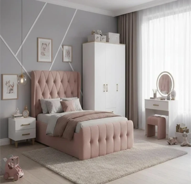 Modern Children's Room Upholstery Back | Cashmere