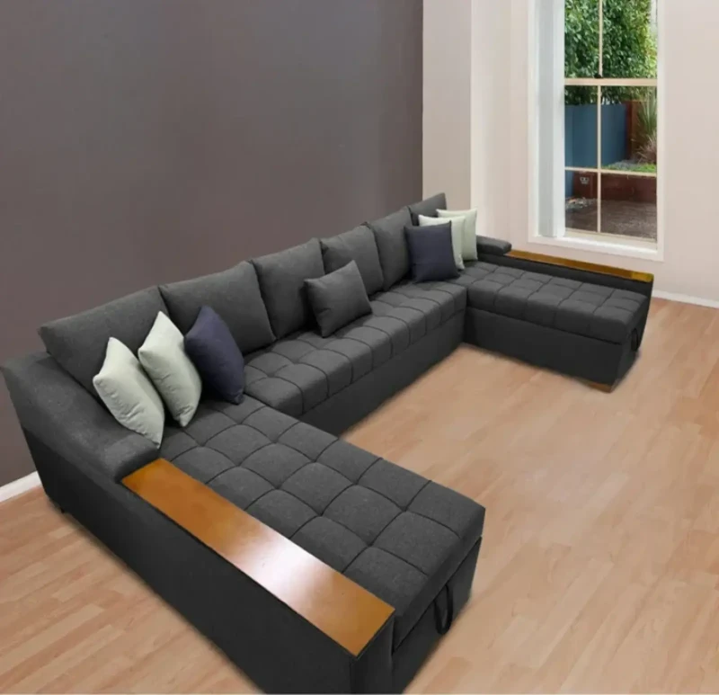 Modern Corner With An U-Shaped Living Room | Gray