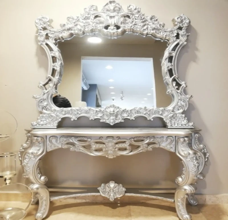 Classic Silver Mirrored Console