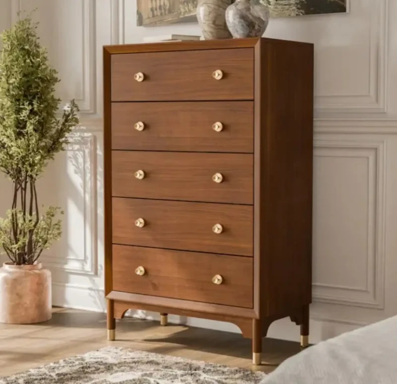 Classic beech wood drawer unit