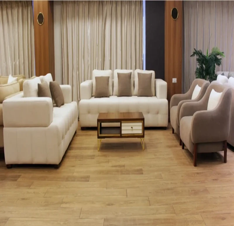 Modern Sofa Set Brown and Beige