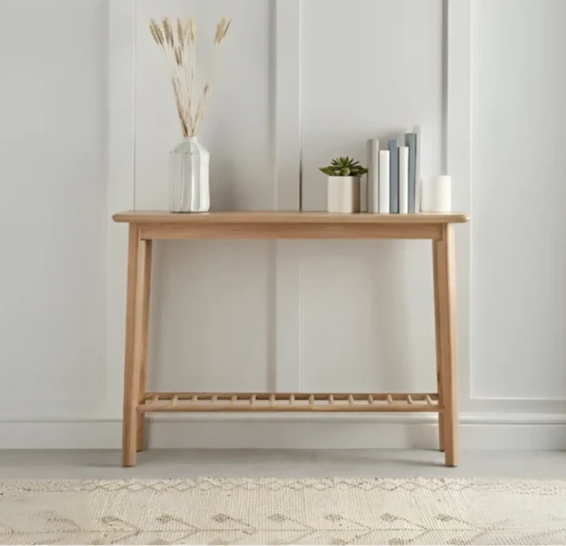 Light Wooden Console With Thin Legs