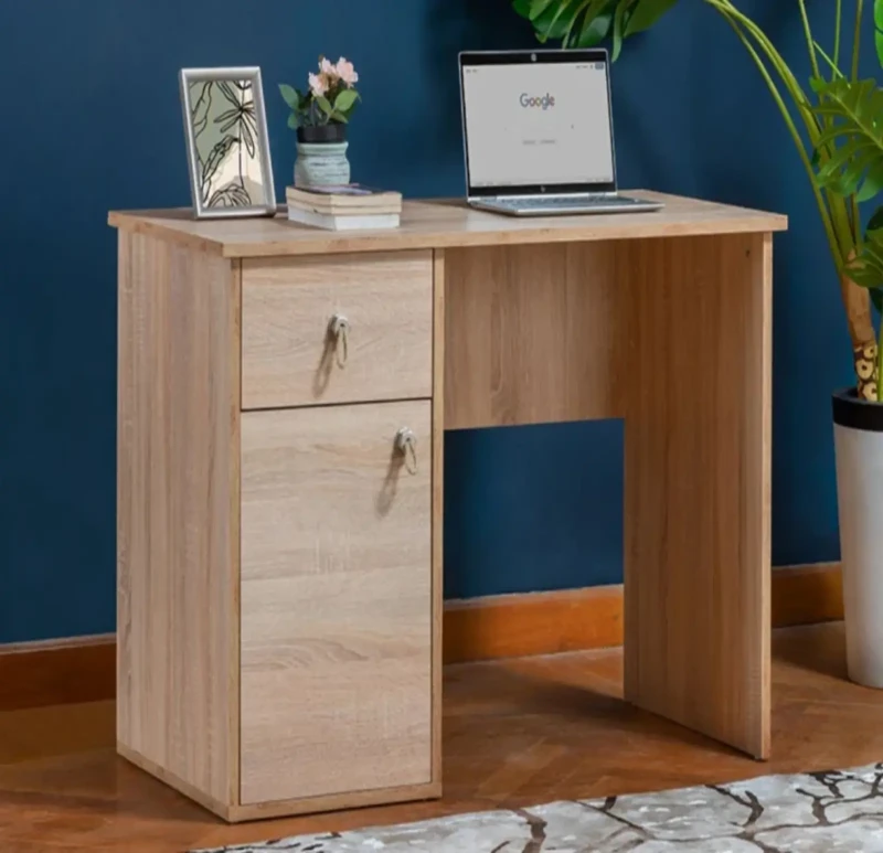 Modern Wooden Desk | Drawer and Storage Unit