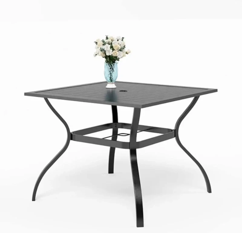 Black outdoor dining table