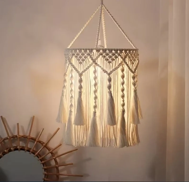 Modern Cylindrical Chandelier | Macrame