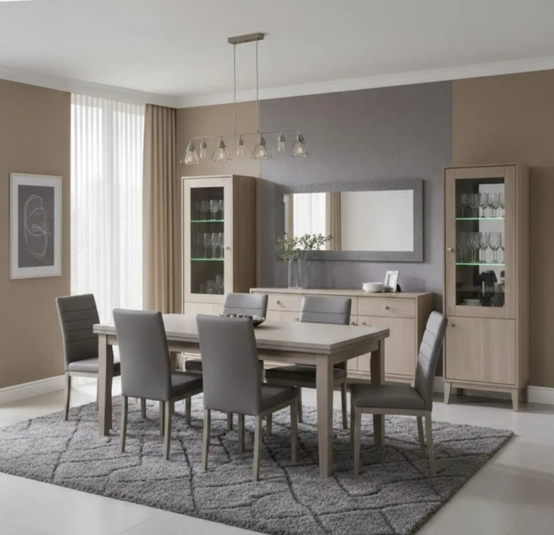 غرفة سفرة مودرن كاملة | 2 دولاب فضيات