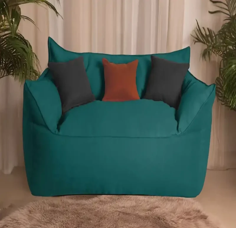 Petroleum Bean Bag Sofa + Two Cushions as a Gift