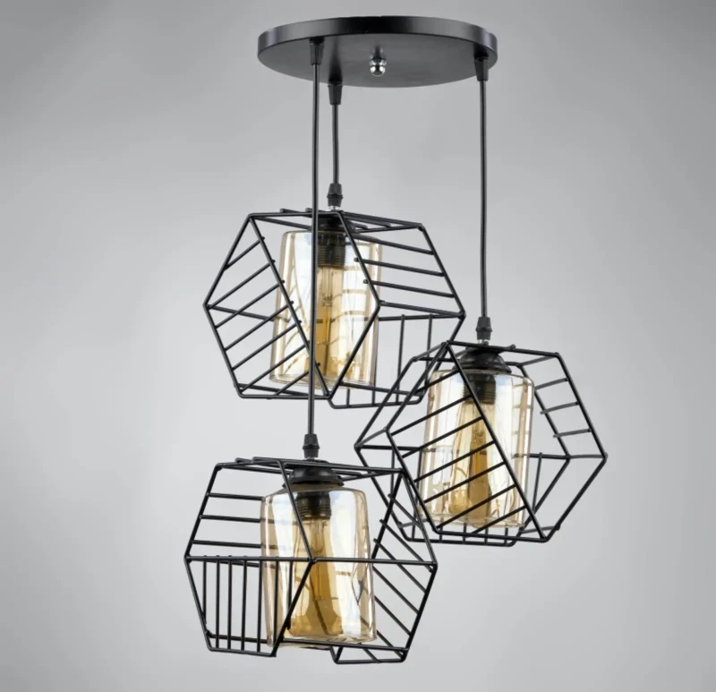Modern Box Ceiling Pendant | Black