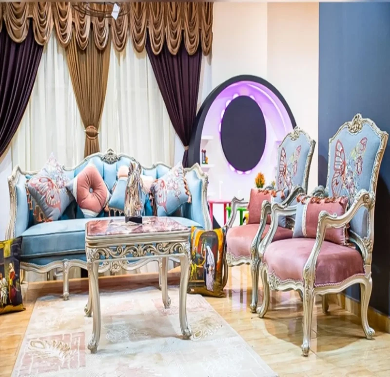 Classic Kashmir and Turquoise Salon | 5 Pieces