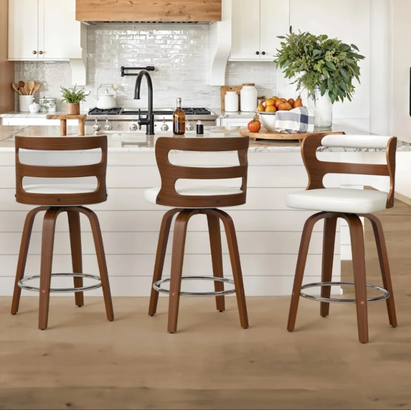 Bar stool brown and white