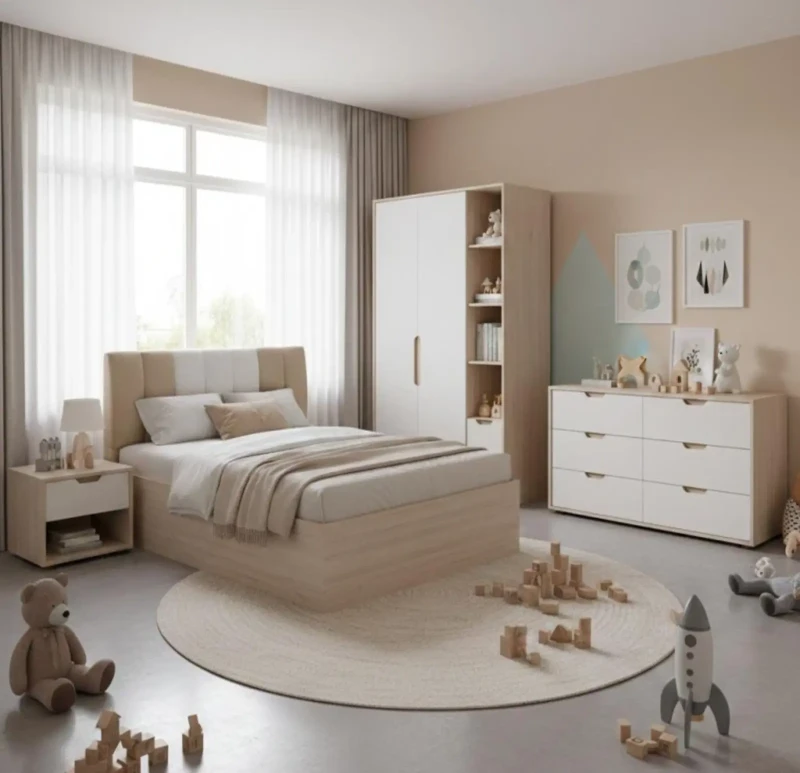 Modern Children's Bedroom Upholstery Back | White