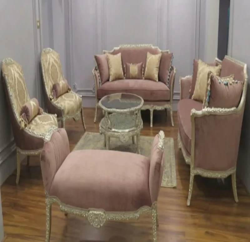 Classic Kashmir and Beige Salon Set | With Banquet