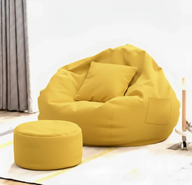 Waterproof Bean Bag Chair with Puff | yellow
