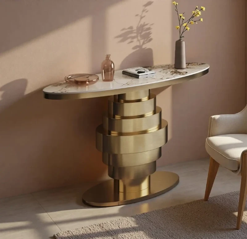 Oval Stainless Console