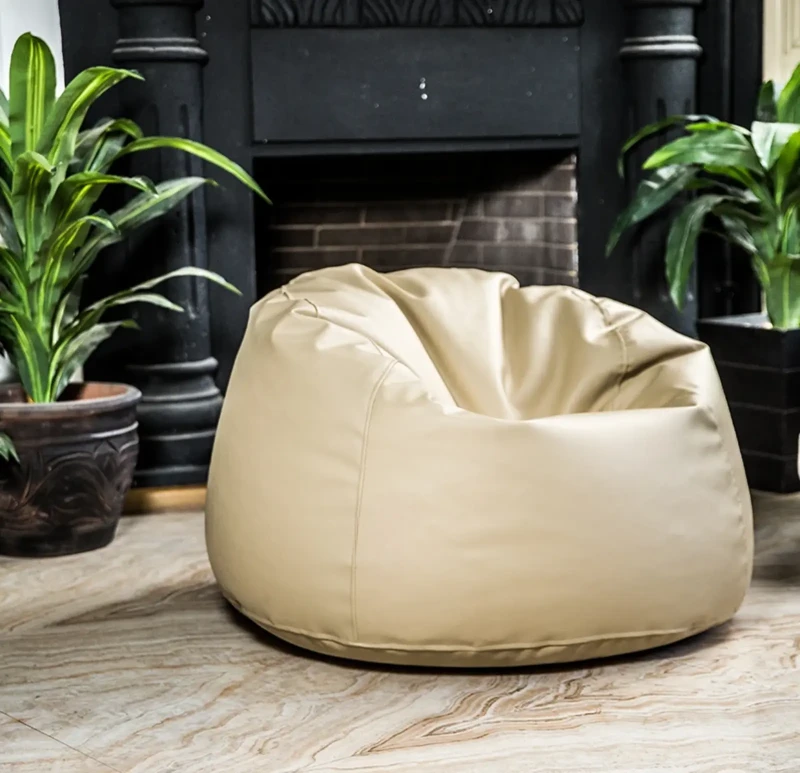 Leather Bean Bag | Beige