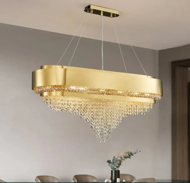 Modern golden yellow chandelier