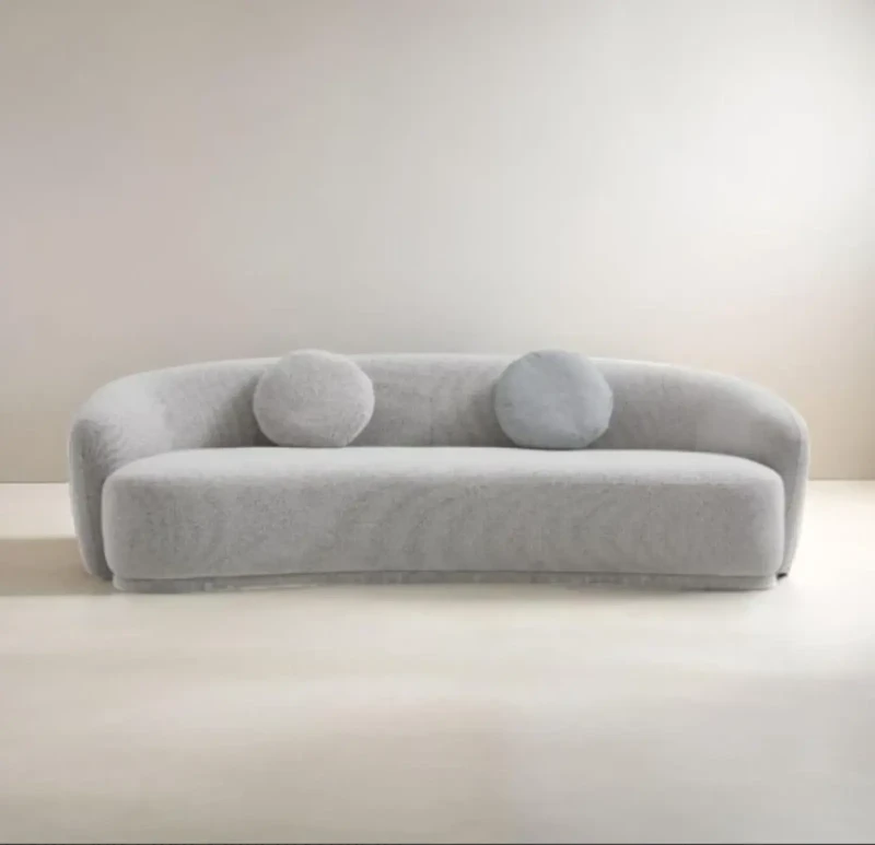 Modern Velvet Sofa | Light Gray