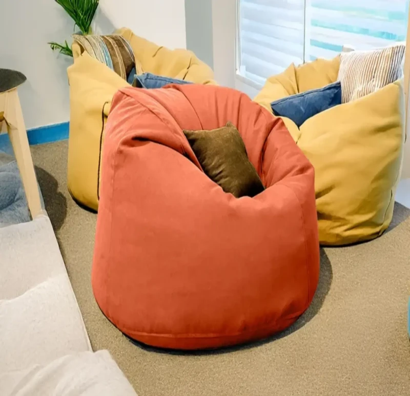 Orange Linen Comfy Bean Bag | 4XL