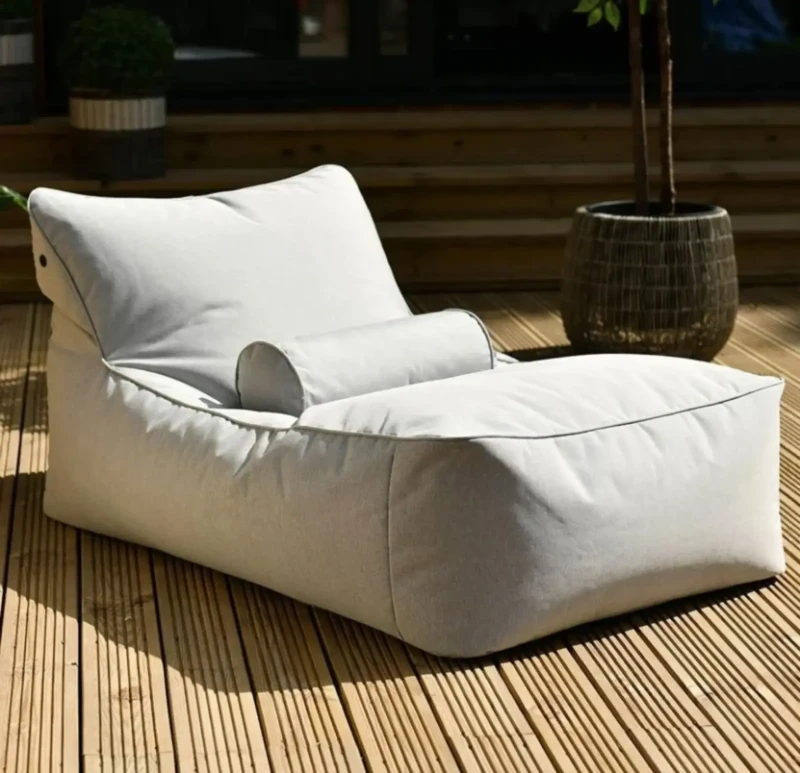 Waterproof Chaise Longue Bean Bag | Off White