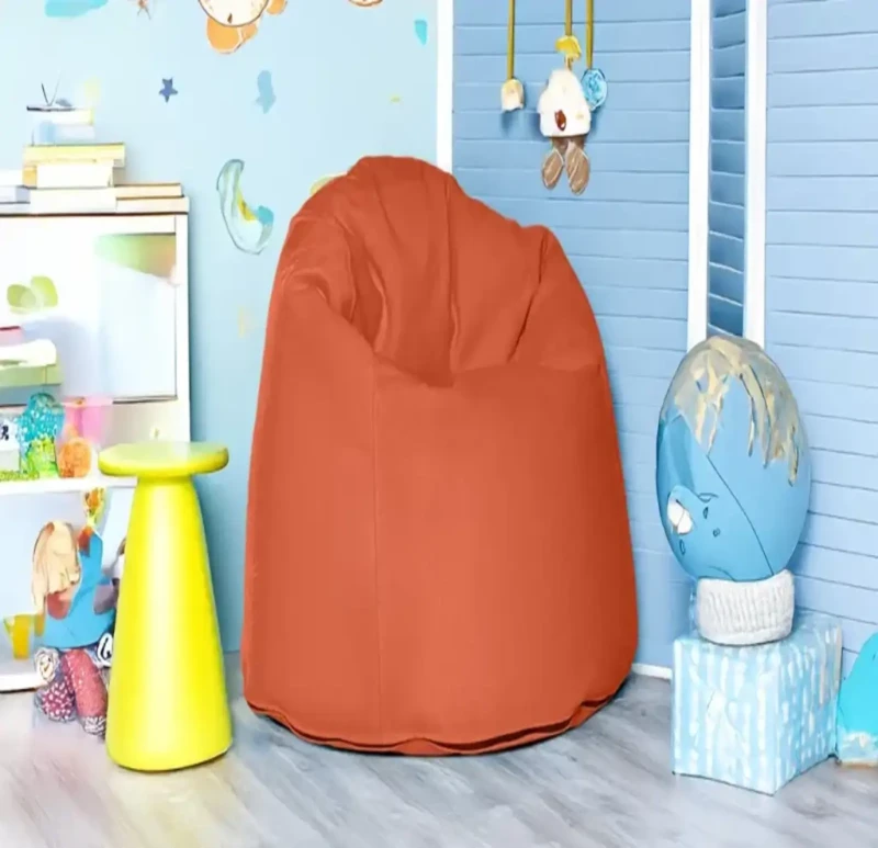 Orange Linen Bean Bag | Medium